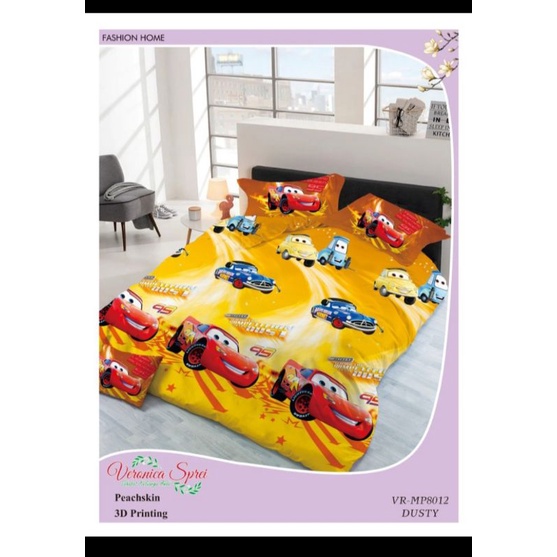 sprei microtex motif Cars kuning