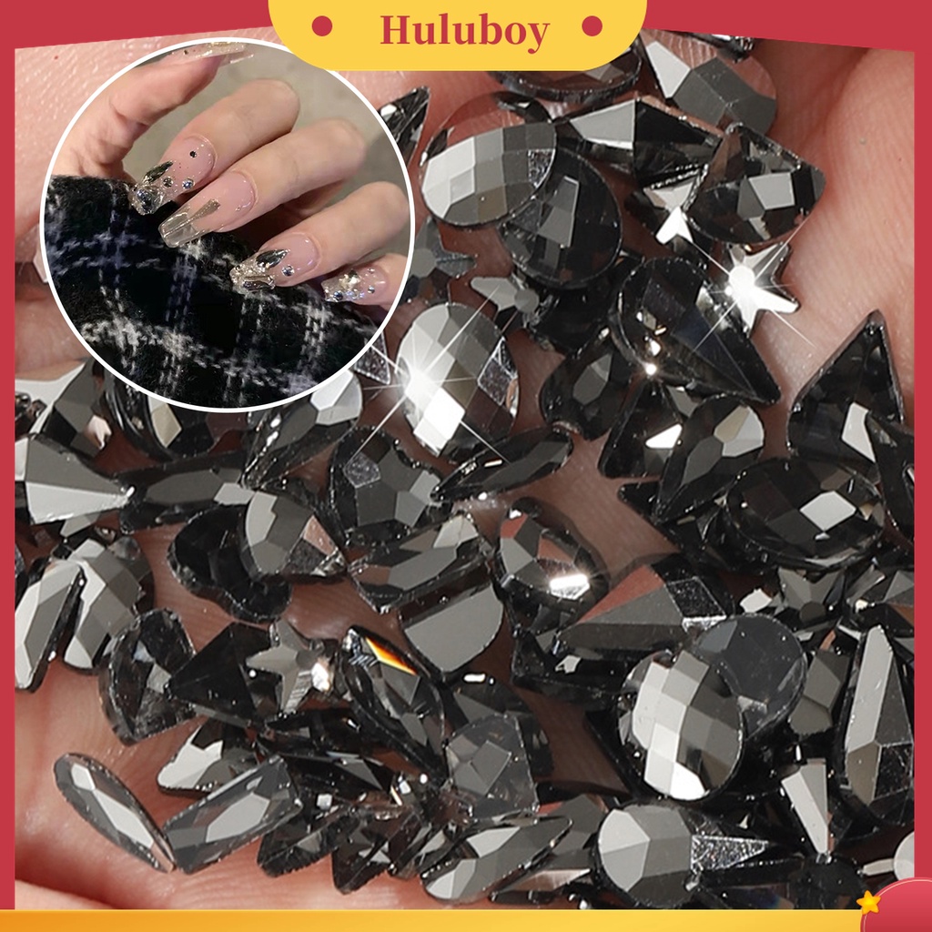 Huluboy Huluboy♡ 100 Pcs Perhiasan Berlian Imitasi Bentuk Phantom Aurora Untuk Dekorasi Kuku Wanita