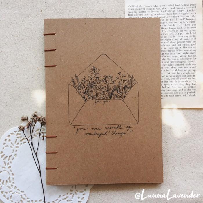 

Diary | Flower Letter Old Binding Notebook Buku Jurnal Vintage Lucu Murah Diy