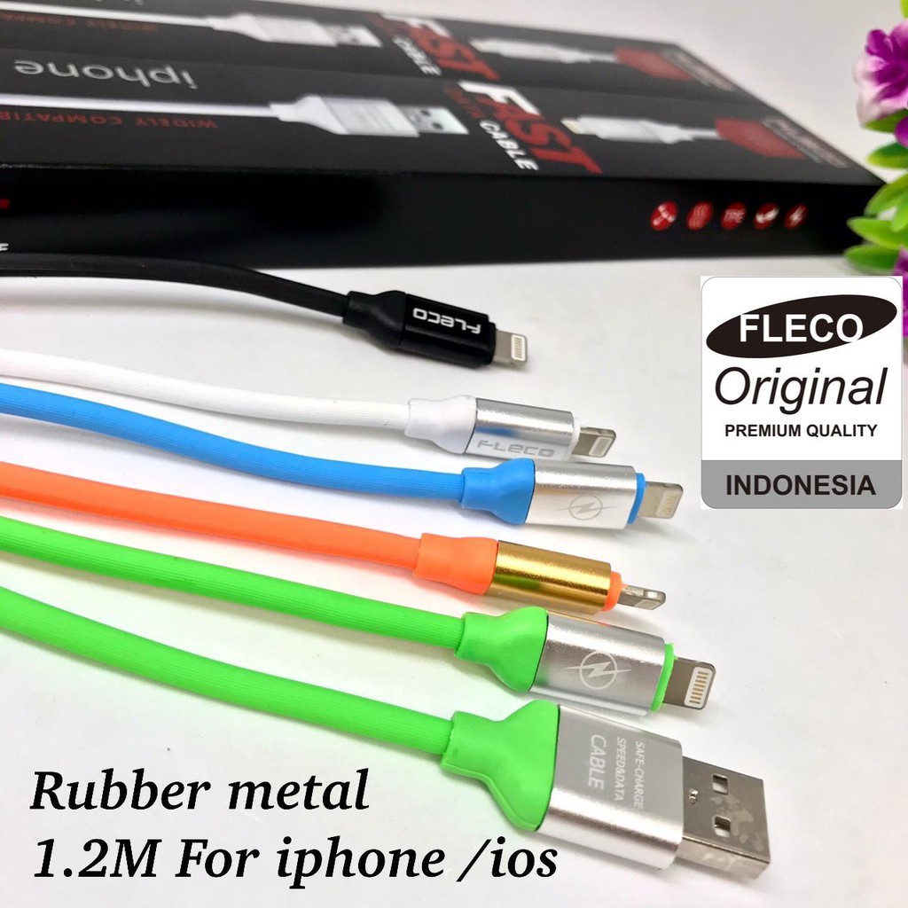 Kabel Usb FLECO Rubber iPhone Fast Charging Data Cable 1200Mm