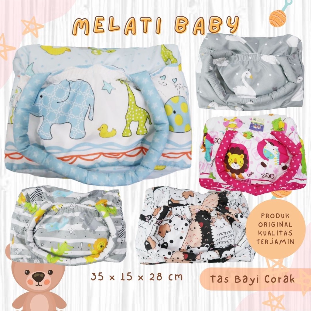 [ Melati Baby ] Tas Perlengkapan Bayi Medium Sedang Murah Anti Air Waterproof Motif Corak Lucu Promo