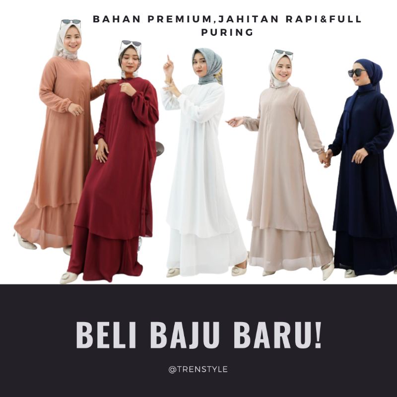 BAJU KURUNG MALAYSIA  / GAMIS MALAYSIA POLOS KANCING DEPAN PREMIUM