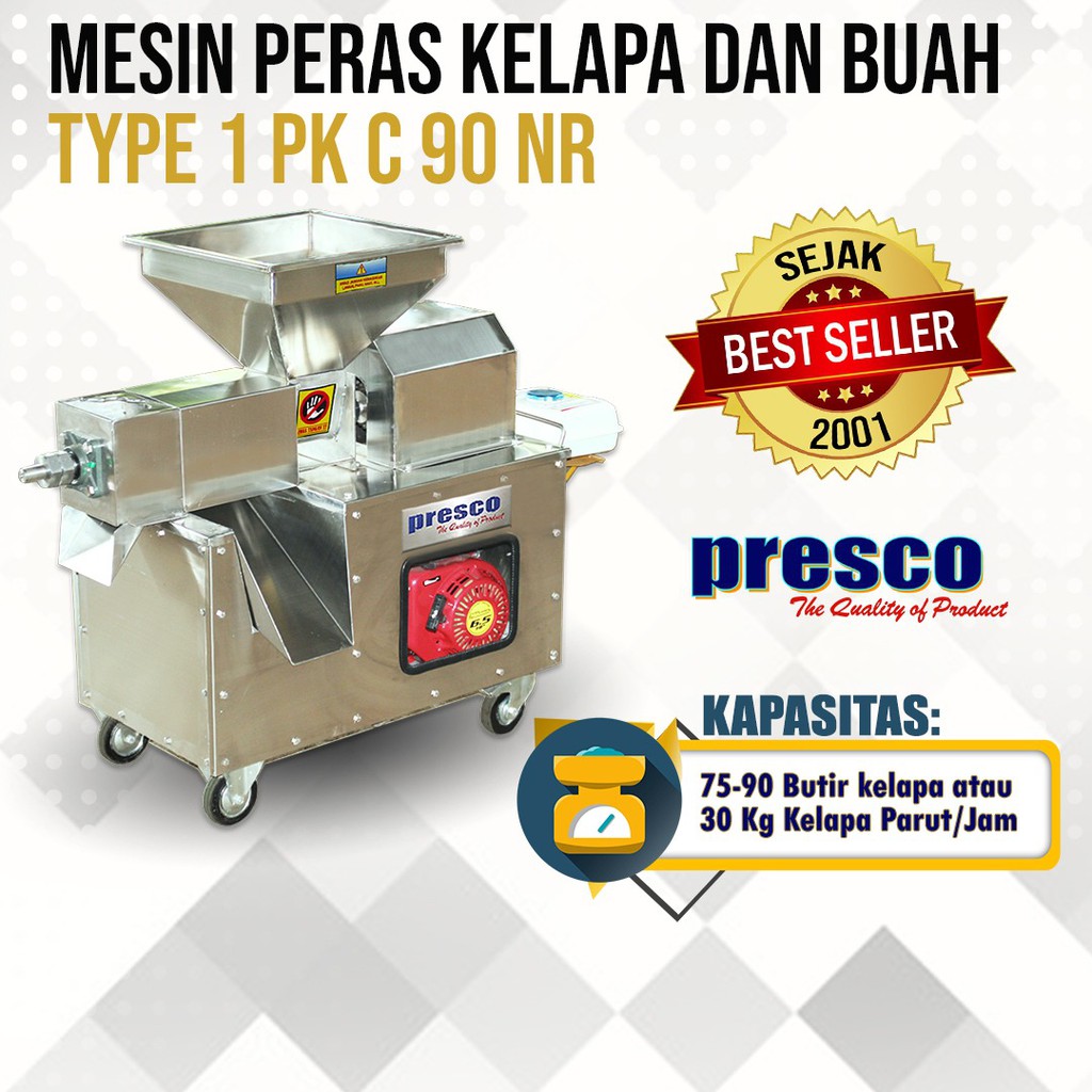 Mesin Peras Kelapa dan Buah PRESCO Type 1 PK C-90 NR