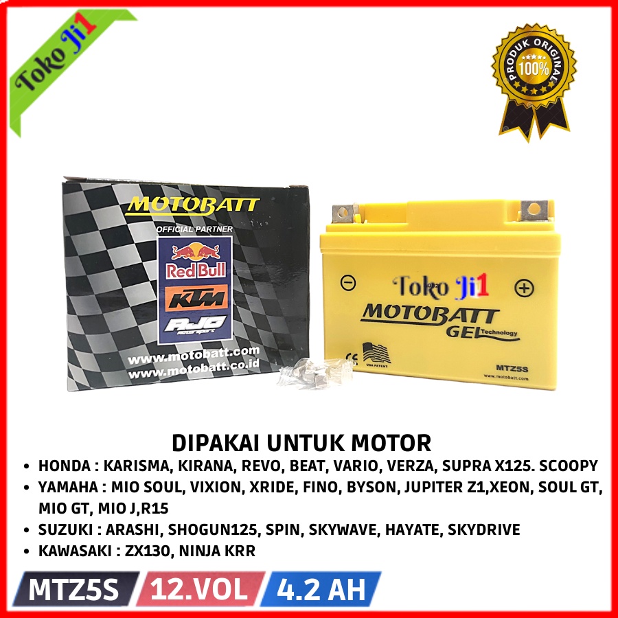 AKI KERING GEL MOTOR BEAT VARIO 110 VIXION KARISMA ORIGINAL MOTOBATT MTZ5S