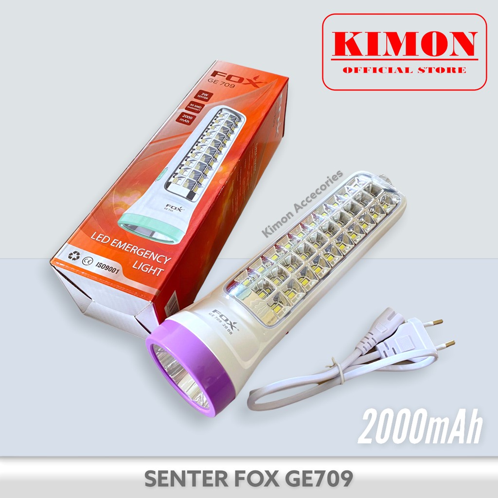 SENTER FOX GE705 GE708 GE709 LAMPU LED EMERGANCY DARURAT ISI ULANG