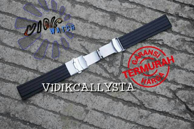 20 22 24 RUBBER STRAP TALI KARET JAM TANGAN UNIVERSAL RUBBER ENGSEL 20MM 22MM 24MM