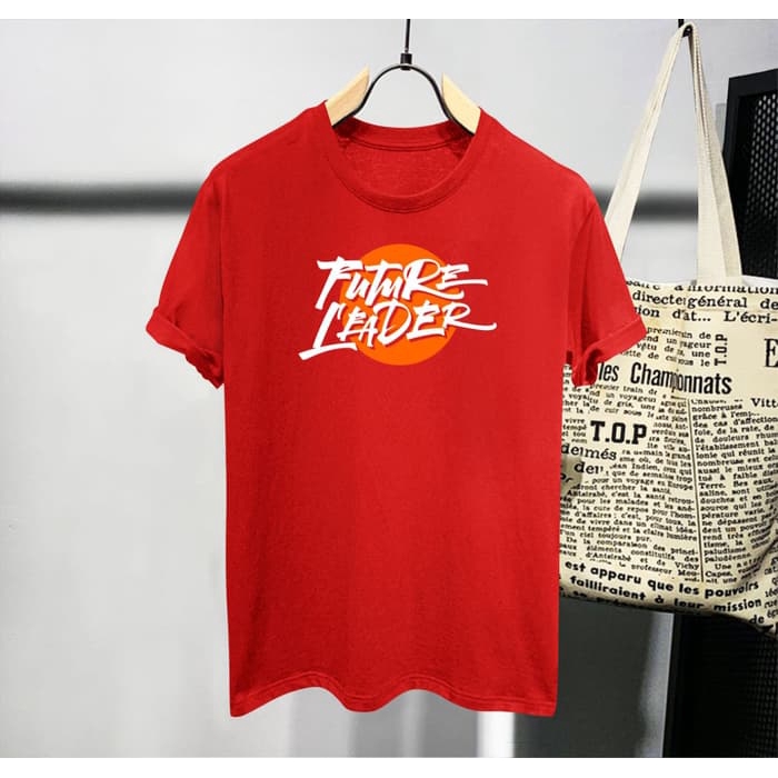 T-shirt Future Leader / Baju Kaos Distro Pria Wanita Warna Merah Cool