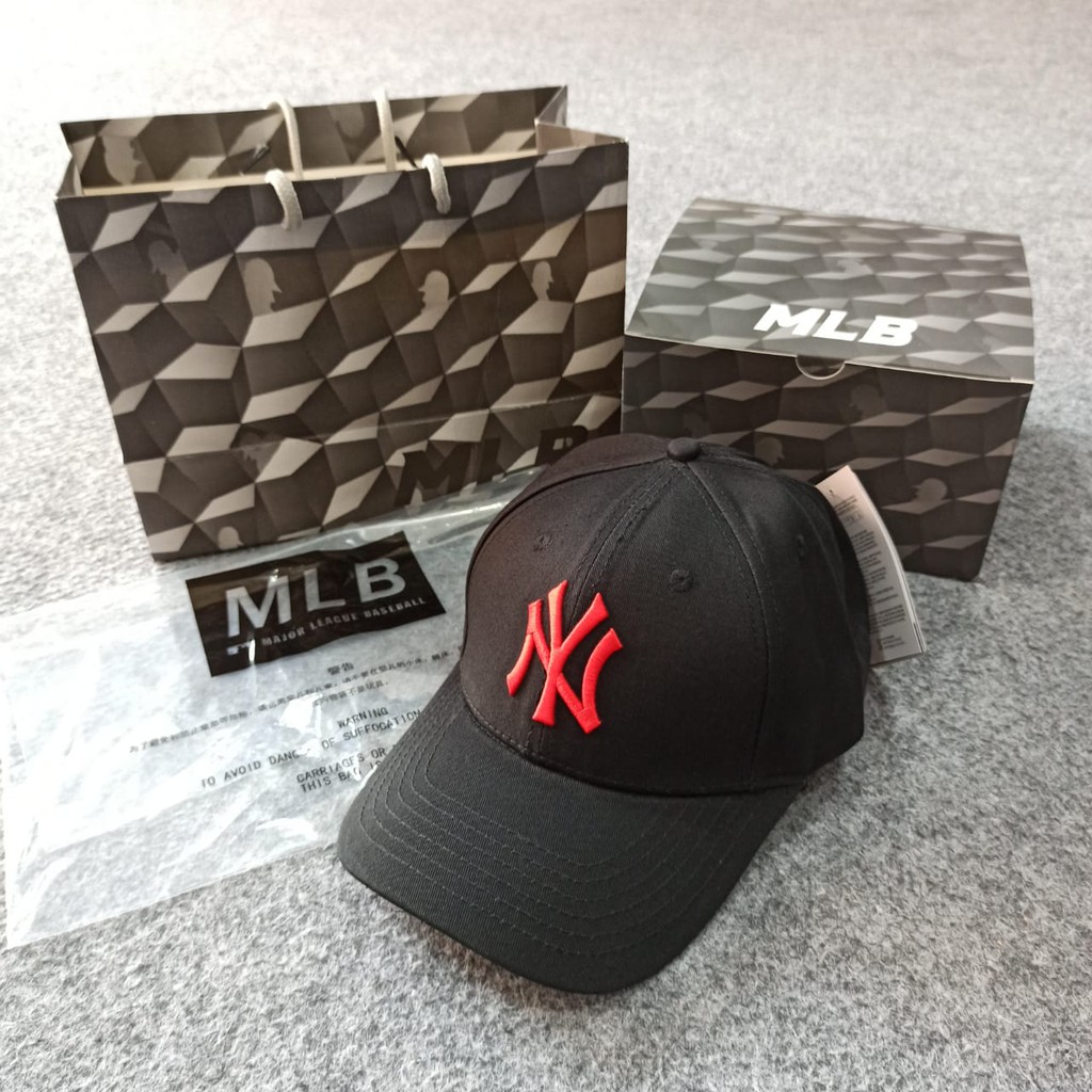 Topi MLB ORIGINAL Import - NY MLB CLASSIC BLACK LOGO RED