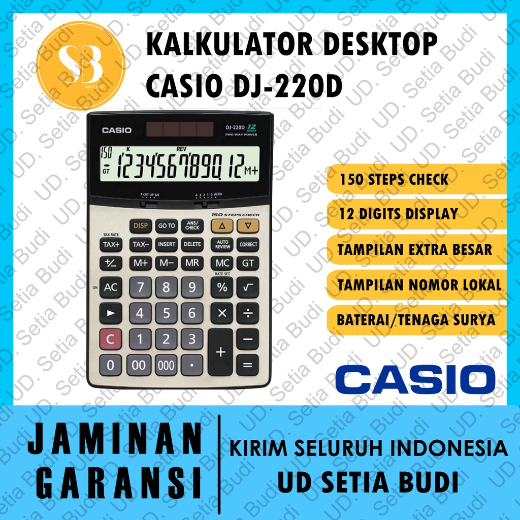 Kalkulator Casio Desktop DJ-220D Asli dan Garansi