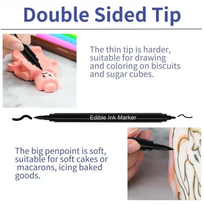 

SPIDOL FONDANT WARNA HITAM ISI 1 PCS BLACK BOX DOUBLE SIDED UJUNG TUMPUL BISA DIMAKAN UJUNG TUMPUL