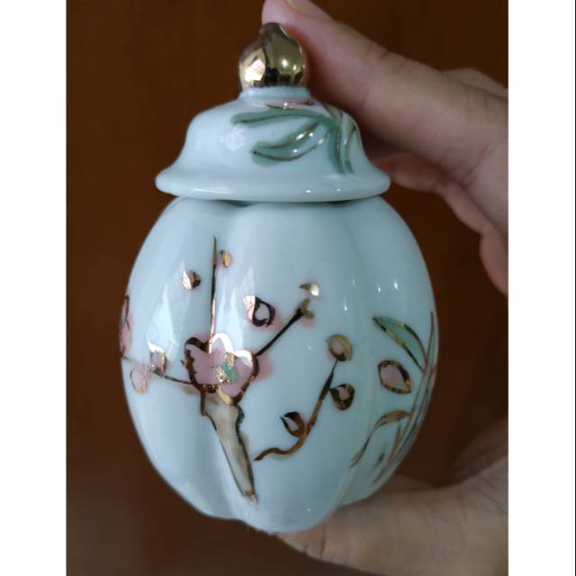 Pot keramik mini motif bunga