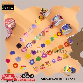 

675 - Sticker Roll Premium isi 100 pcs / Sticker Scrapbook Journaling Diary Hiasan