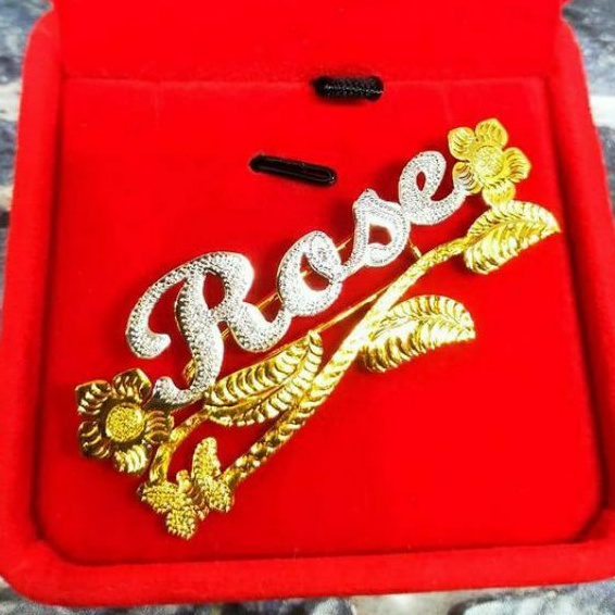 

NAME TAG LAPIS EMAS VARIASI BUNGA