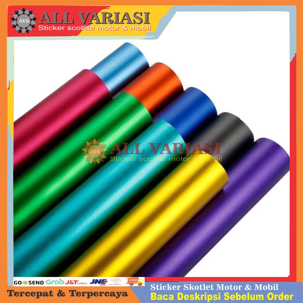scotlet motor skotlet premium class hitam dop metalik crome/STICKER SKOTLITE METALIC CHROME DOFF BAH