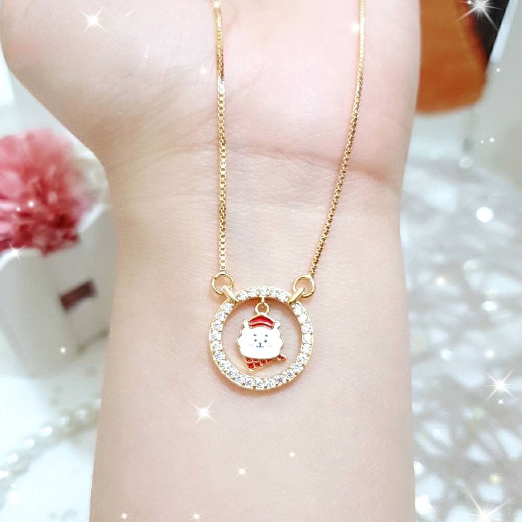 Kalung Anak Rantai Italy Motif RJ Syal Merah BT21 BTS Perhiasan Cantik Anak 1131