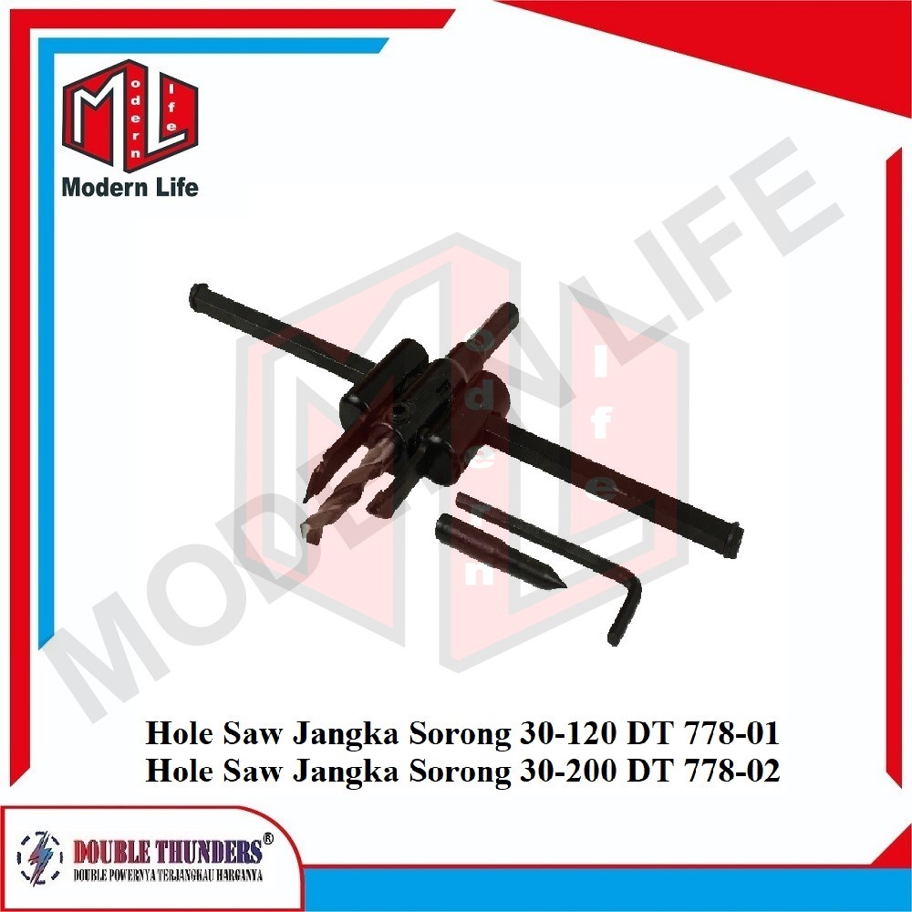 Mata Bor Kayu Jangka Adjustable Circle Hole Saw Cutter 30-120mm/200mm