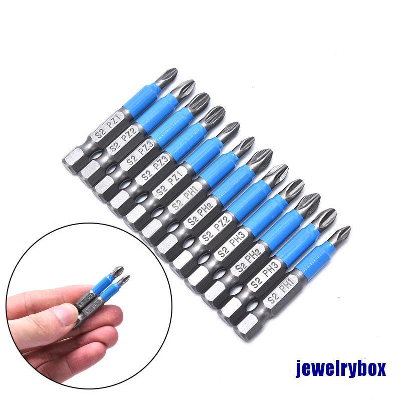 12 Pcs / Set Mata Obeng Hex Shank Ph 50mm Untuk Listrik