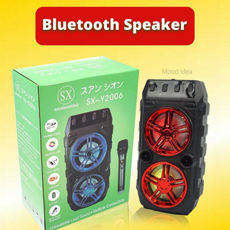 COD✅ SPEAKER BLUETOOTH KARAOKE SX 2006-Salon Aktif /BK-019/SK-1062/ FREE MIC+REMOTE+KABEL USB