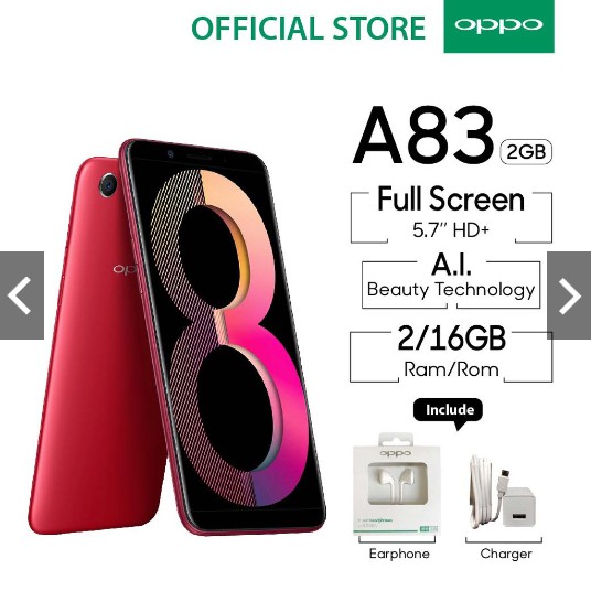 OPPO A83 RAM 2GB / 16 GB - RED ( Garansi resmi OPPO)