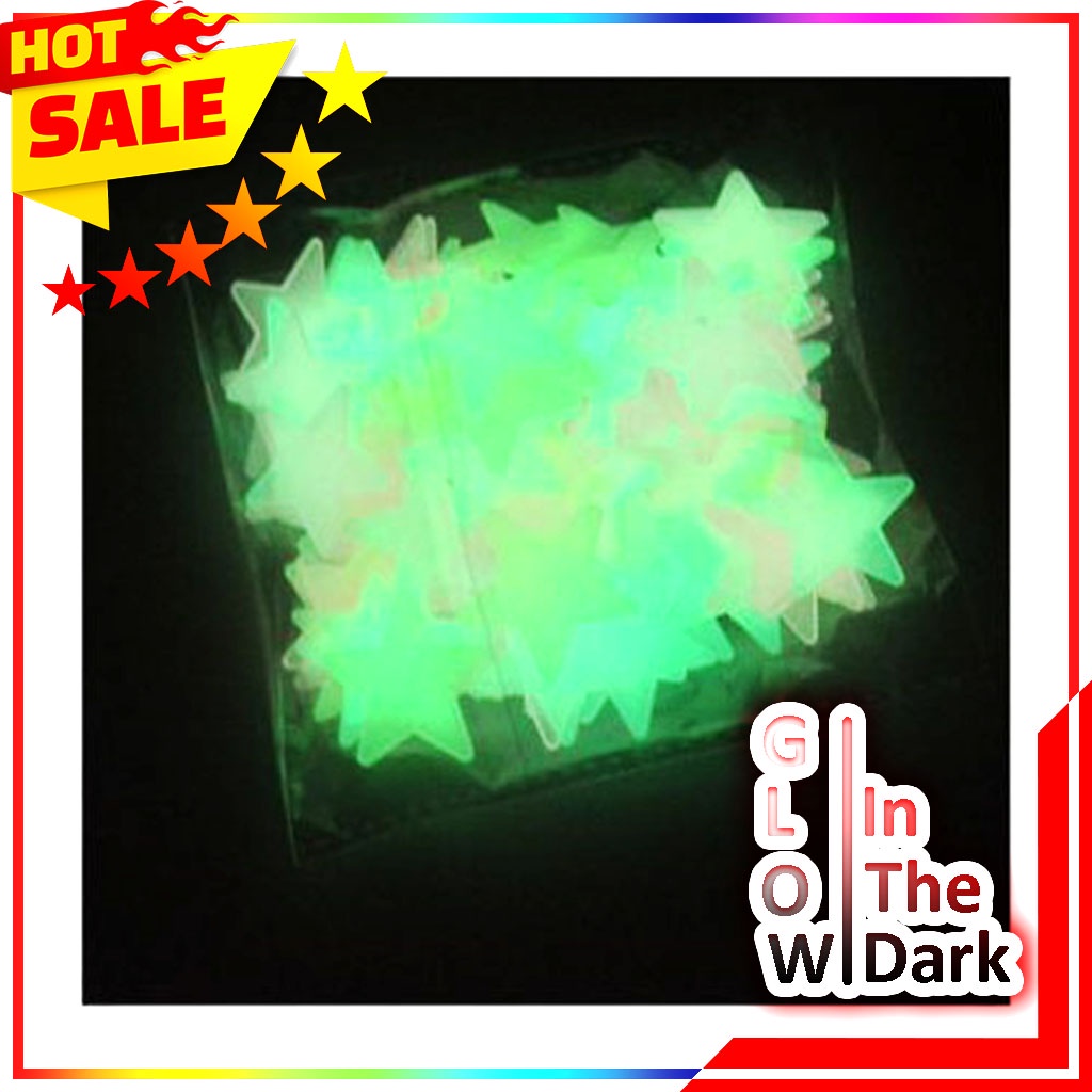 Star Wall Sticker Stiker Bintang Glow In The Dark Dinding Wallsticker - Star Glow In The Dark Isi 100 Pcs
