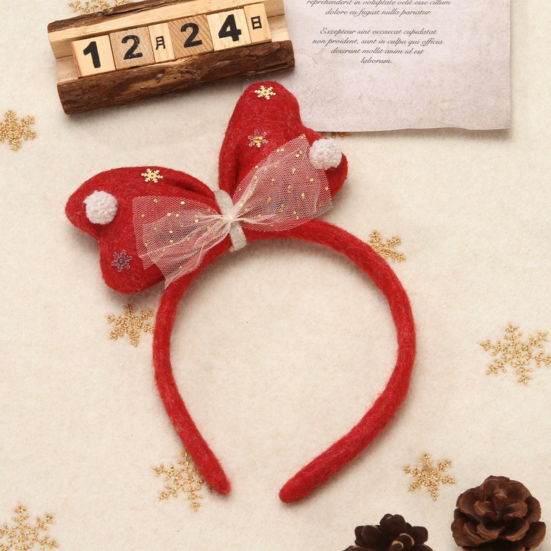 XBOP bando pita premium hijau merah pesta natal headband christmas