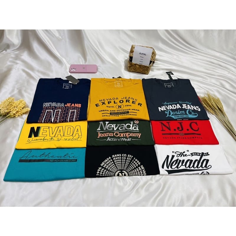 KAOS NEVADA LENGAN PENDEK FULLTAG BAHAN KATUN COMBED 24s