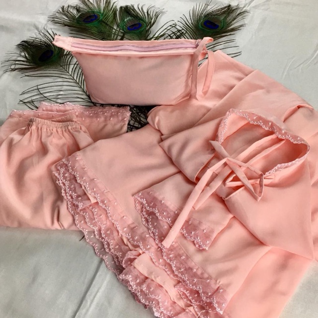 Mukena SILKY Peach Polos