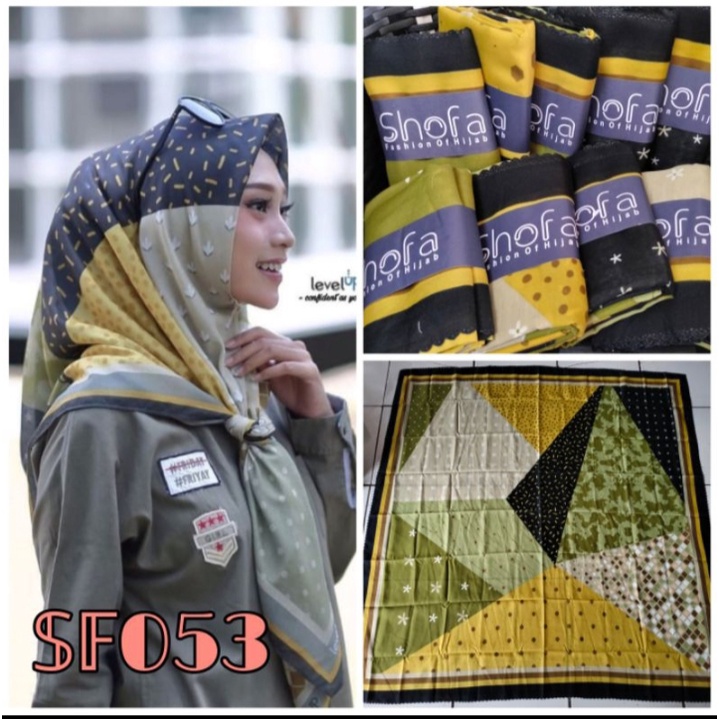 Best seller Hijab Voal Segiempat Motif / Jilbab Motif Premium TERLARIS !!-SF 053