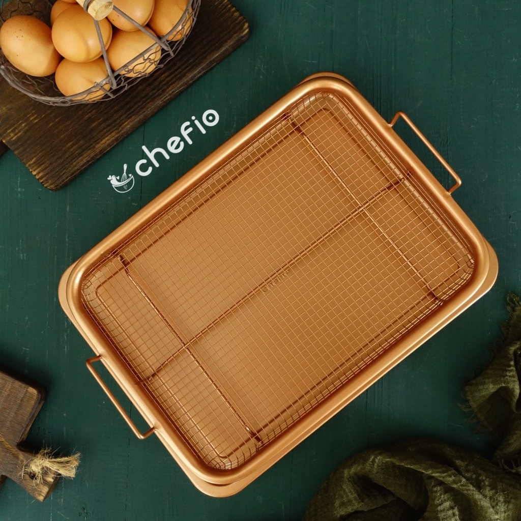 Chefio Crisper Tray Copper / Baking Tray / Cooling Rack / Peniris Minyak