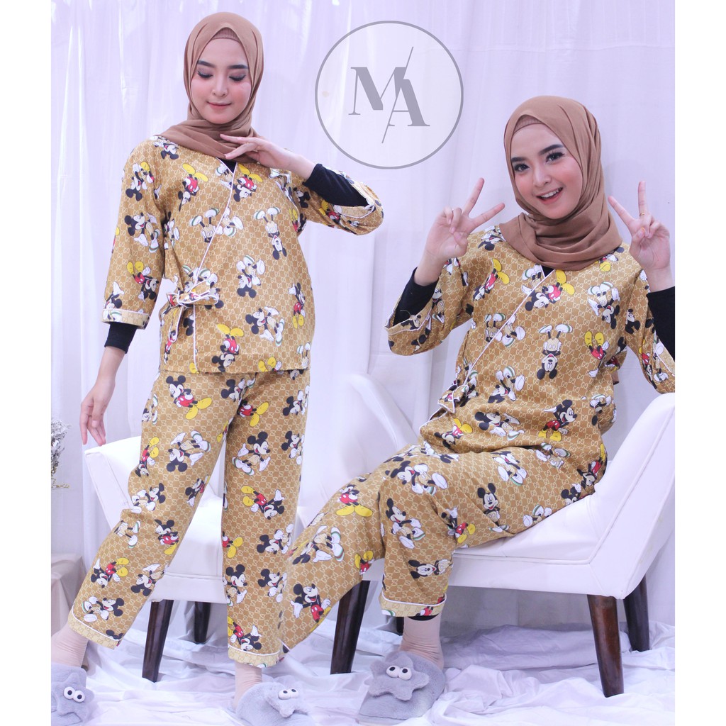 setcel baju  tidur wanita  piyama kimono katun jepang  MA 