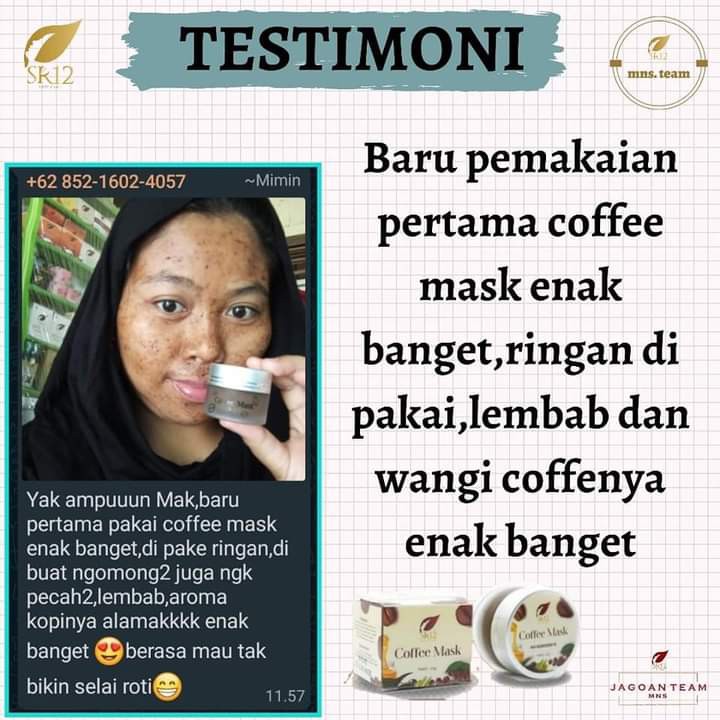 SR12 COFFEE MASK PEELING NATURAL / MASKER PEELING KOPI HERBAL / MENGATASI KOMEDO FLEK BEKAS JERAWAT