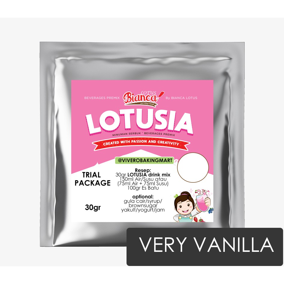 30gr LOTUSIA VERY VANILLA DRINK PREMIX (TRIAL PACKAGE)-FRAPPE