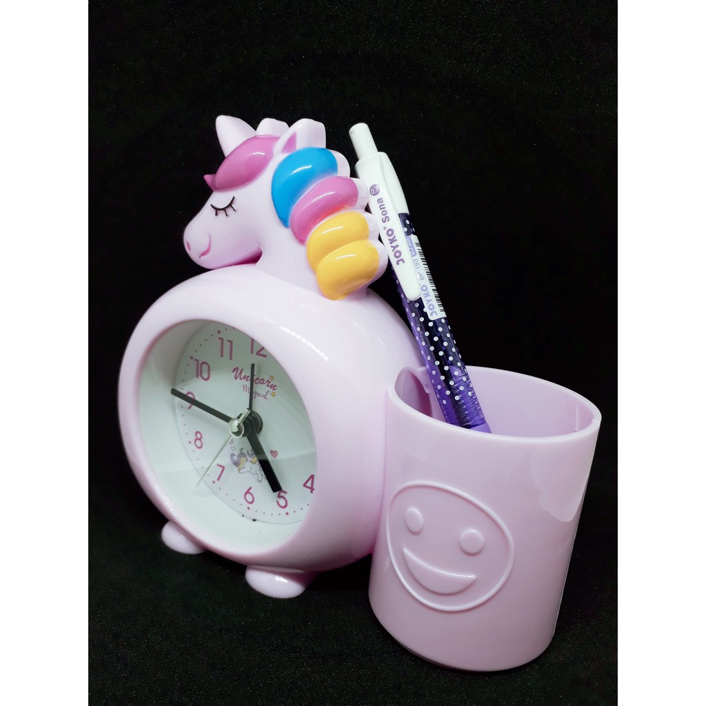 Big Sale!! Jam Weker Bunyi Standar Unicorn | Jam Alarm Karakter | Dekorasi Meja Gratis Bubble'