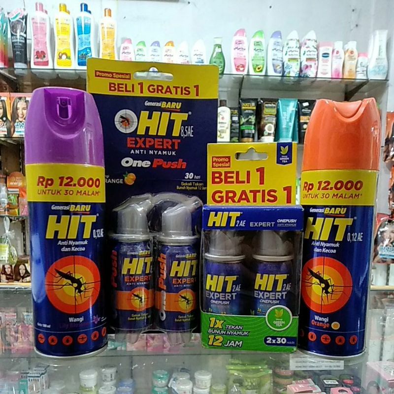 HIT One Push EXPERT Anti Nyamuk 10ml - Buy 1 Get 1 Free