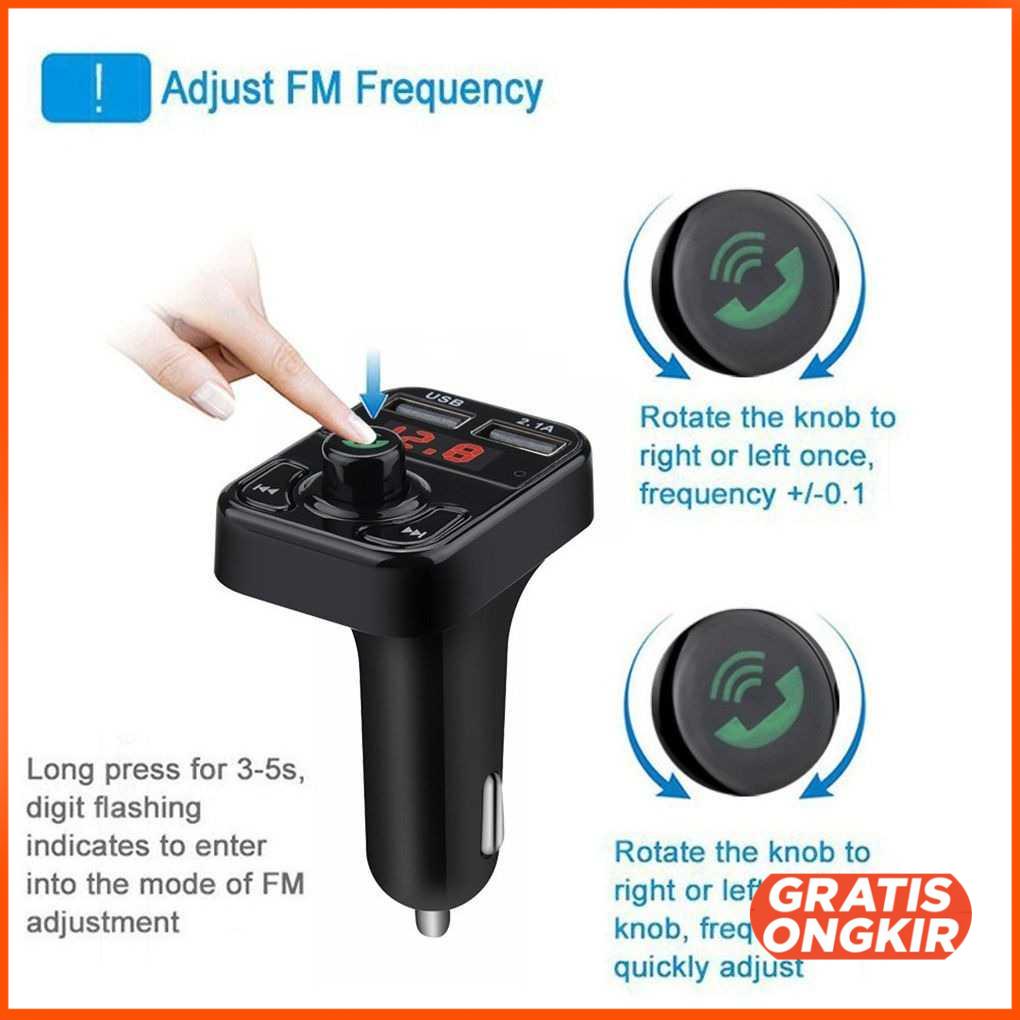 Bluetooth Audio Receiver FM Transmitter USB Charger - E0293