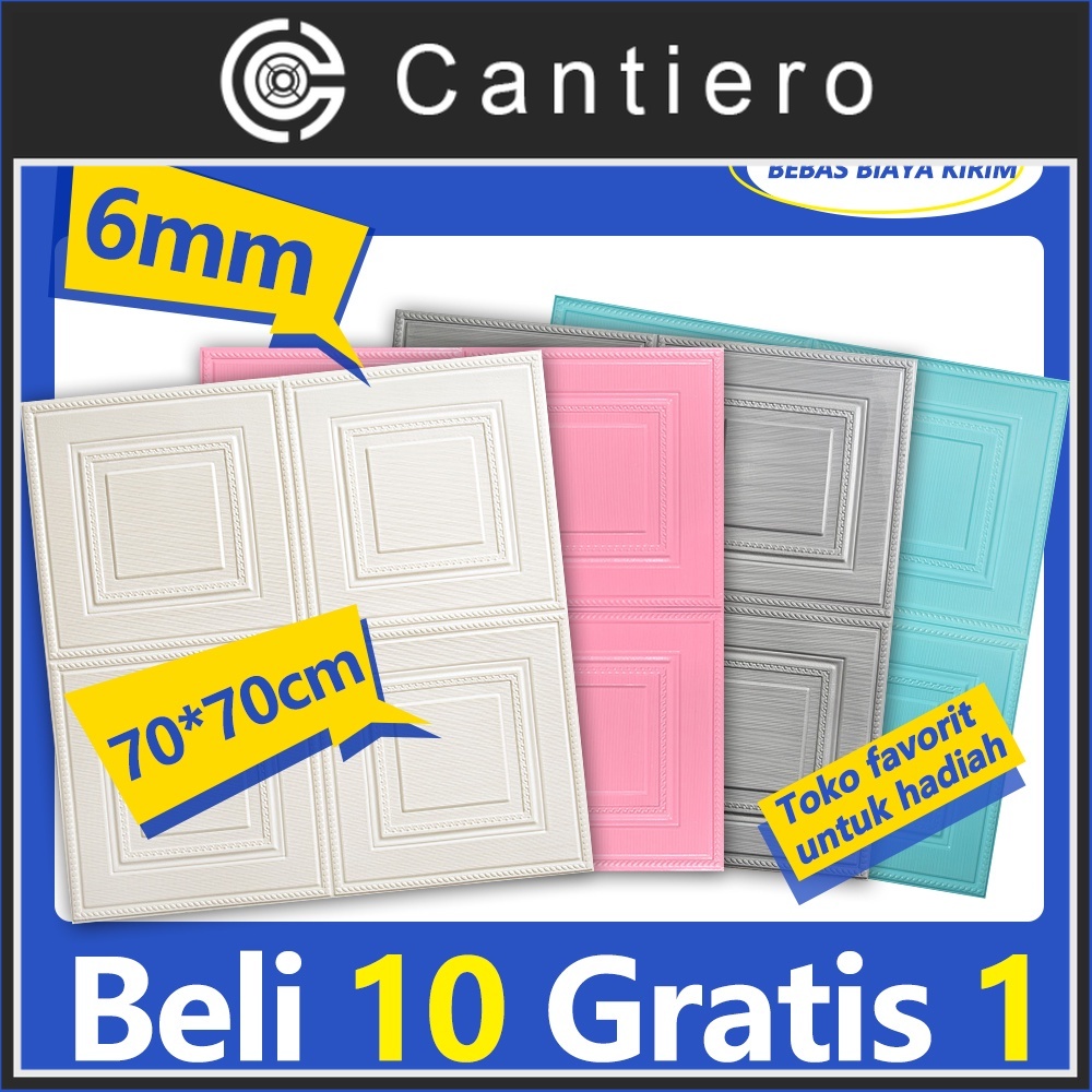 [COD PROMO Paket 10 Gratis 1] 70x70cm 6mm Tebal Wallpaper Dinding 3D Foam Kotak Batu Bata  Stiker Ti