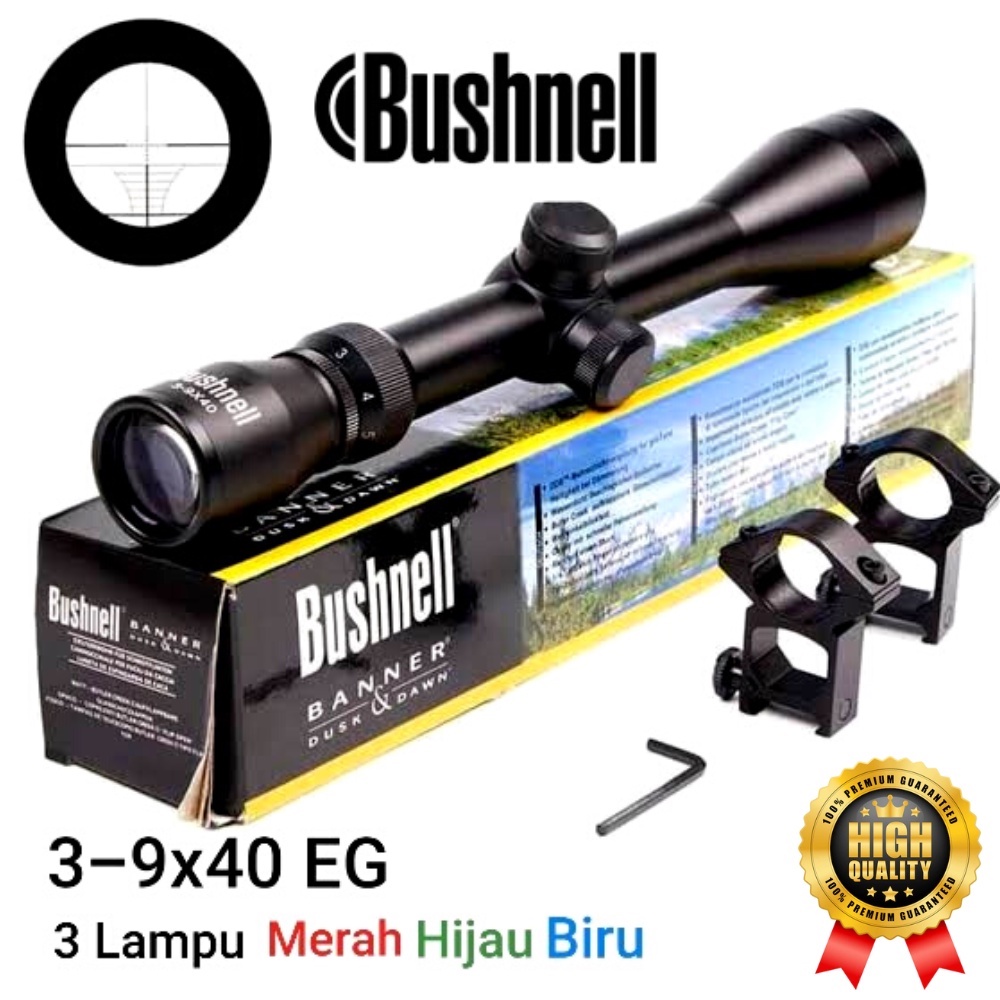 Teropong Senapan - Riflescope 3-9x40 EG Teleskop Bushnell 3-9x40 EG Murah / Tropong Riflescope Bushnell 3-9x40 EG / Teropong Bushnell Jarak Jauh / Teropong Siang Malam / Teropong Bidik / Teropong Anti Getar