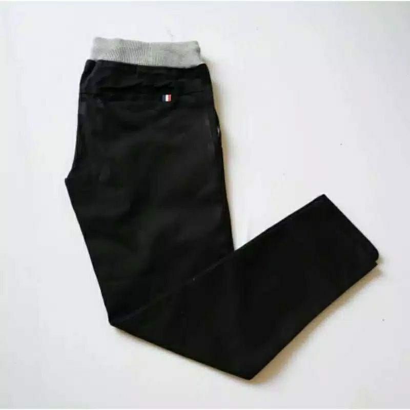 Celana panjang chino pria slimfit 27-38 HITAM MOCA GREY CREAM