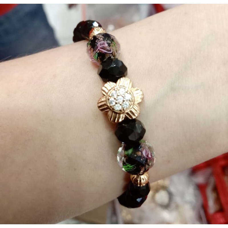 gelang tangan wanita//gelang kristal//perhiasan pemgganti emas