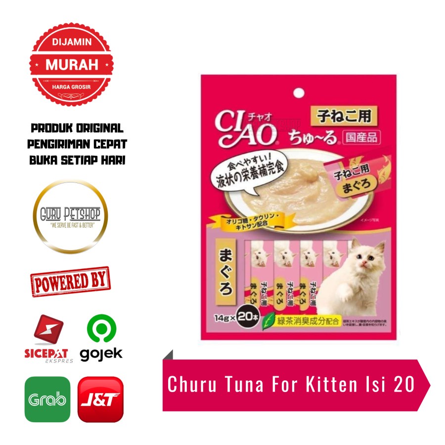 Ciao Churu Tuna For Kitten isi 20sachet Ciao Chu Ru Snack Kucing