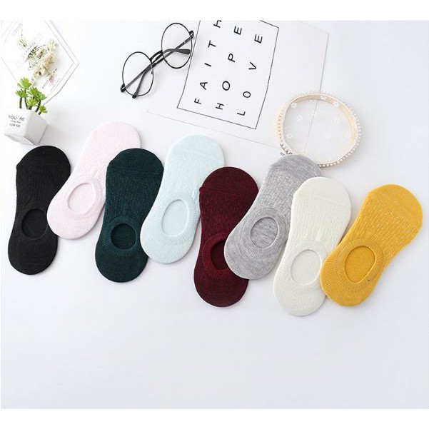 T&amp;Y Kaos Kaki Pendek Di Bawah Semata Kaki Wanita / Kaos Kaki Flatshoes Polos Tebal