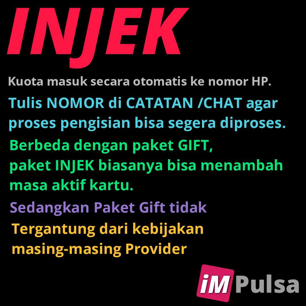 Injek Paket Im / Nah kali ini adalah daftar paket internet ...