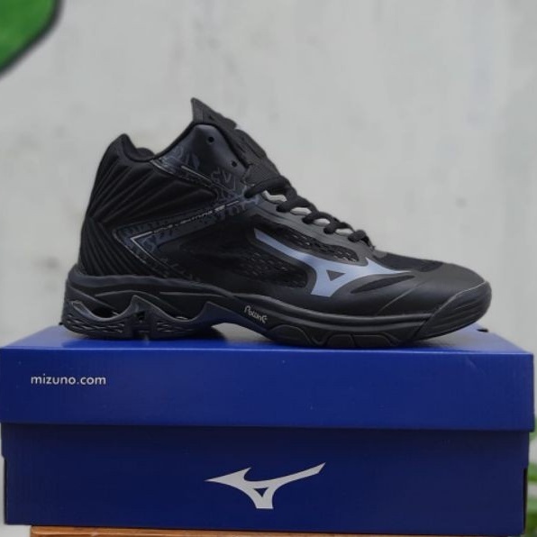MIZUNO WLZ5 Sepatu Volly Mizuno wave lightning z5 wlz 5 mid impor full hitam -Aqila.Sneakers87