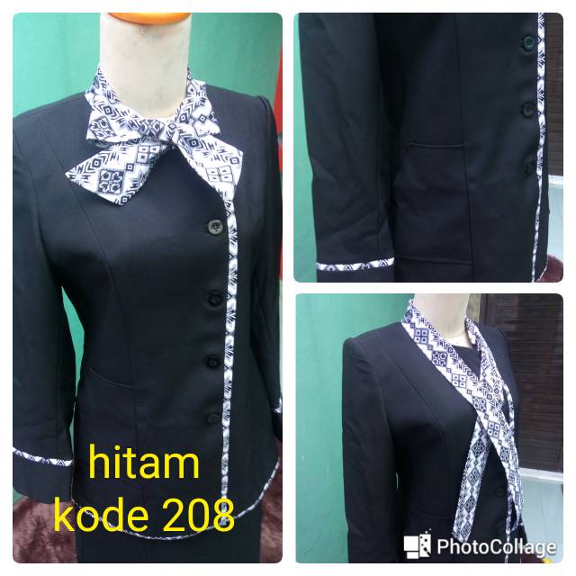 SERAGAM DINAS GURU PNS WARNA HITAM kode 208 STELAN ROK
