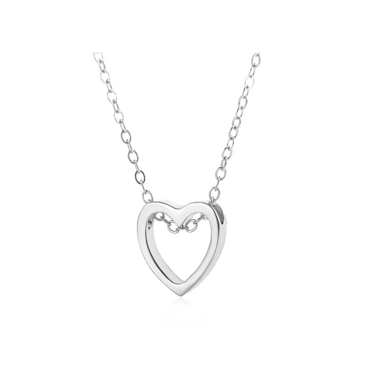 Kalung Bentuk Hati Model Hollow Bahan Stainless Steel Untuk Hadiah Valentine