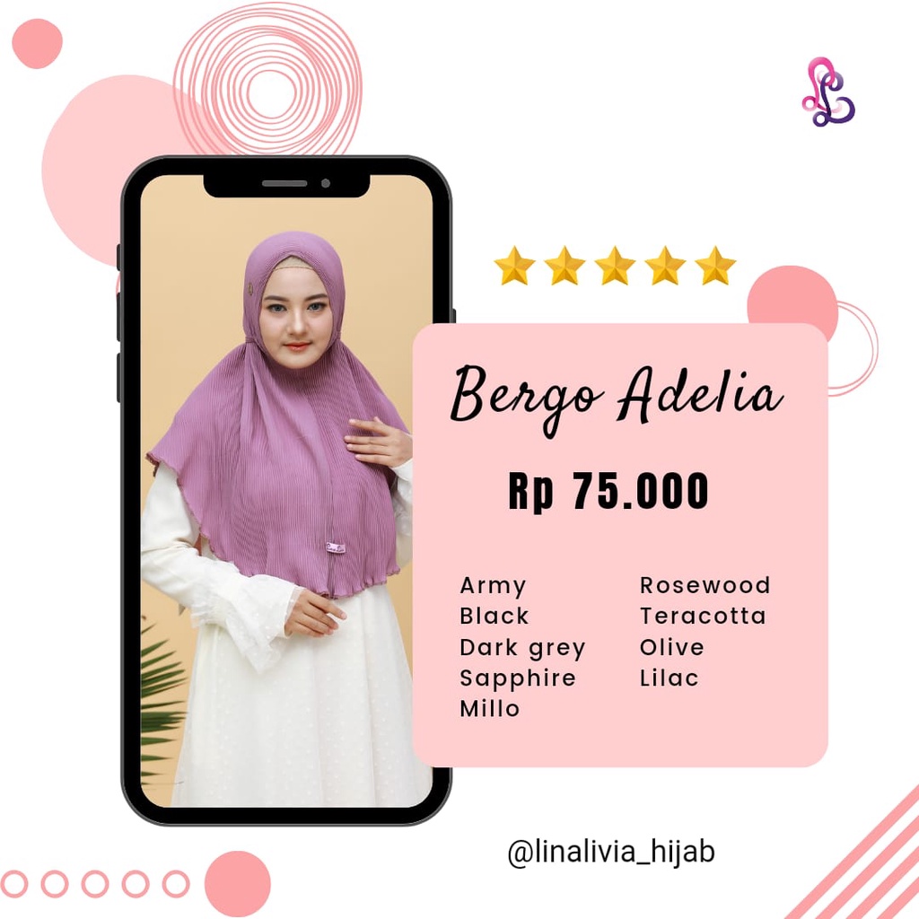 New Adelia plisket bergo by LinaLivia Hijab