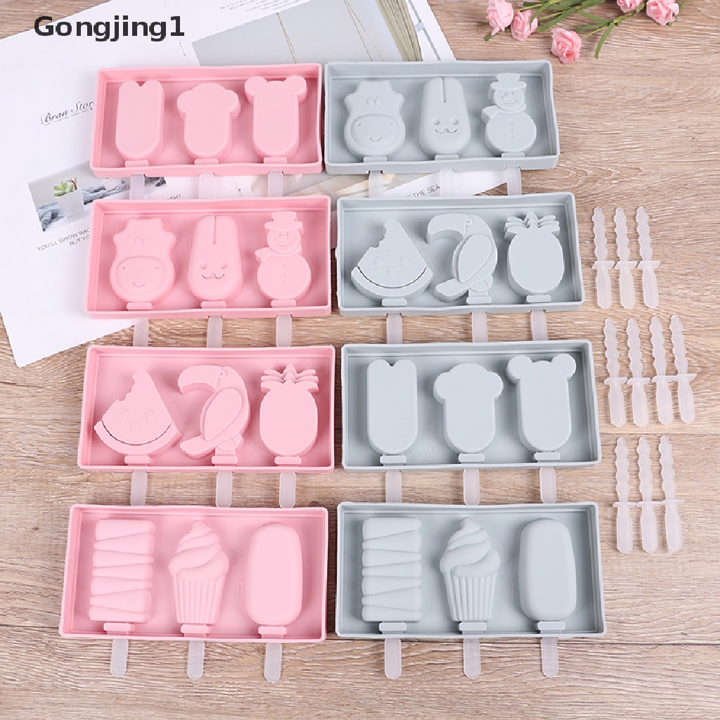 Gongjing1 Cetakan Es Krim / Loli Frozen Diy Bahan Silikon