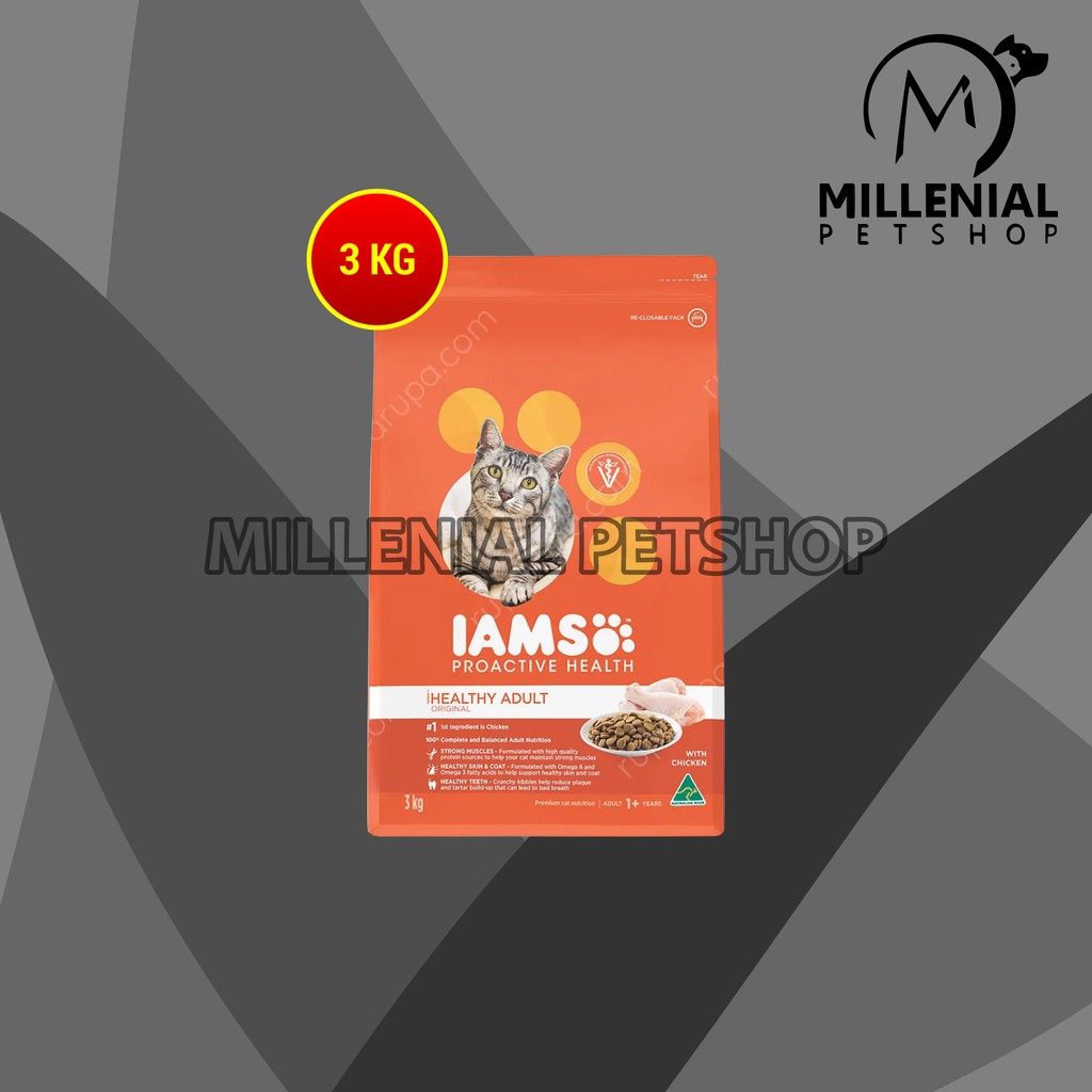 IAMS Makanan Kucing Dewasa Rasa Ayam Chicken 3 KG Murah No Whiskas