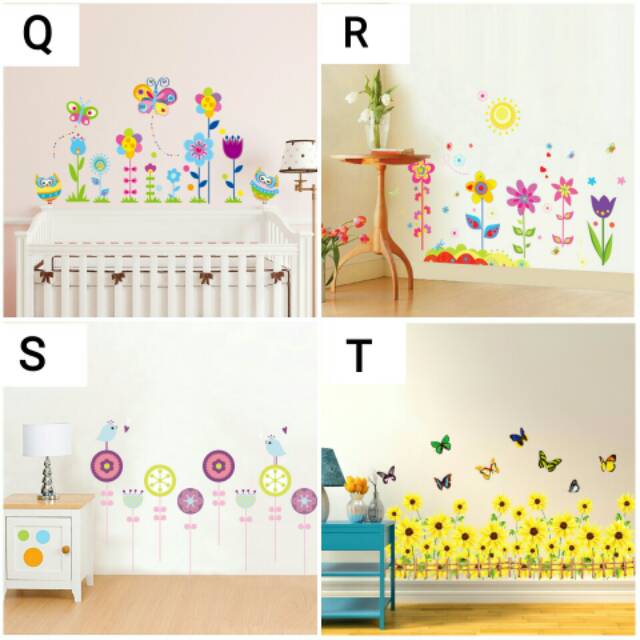 RELIZA WALL STICKER / STIKER DINDING RUMPUT PAGAR BUNGA