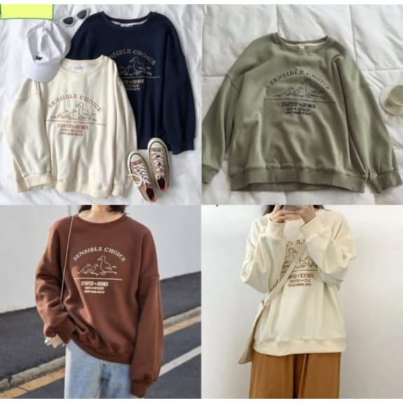 SENSIBLE CHOICE SWEATER OBLONG OVERSIZE WANITA M-L-XL